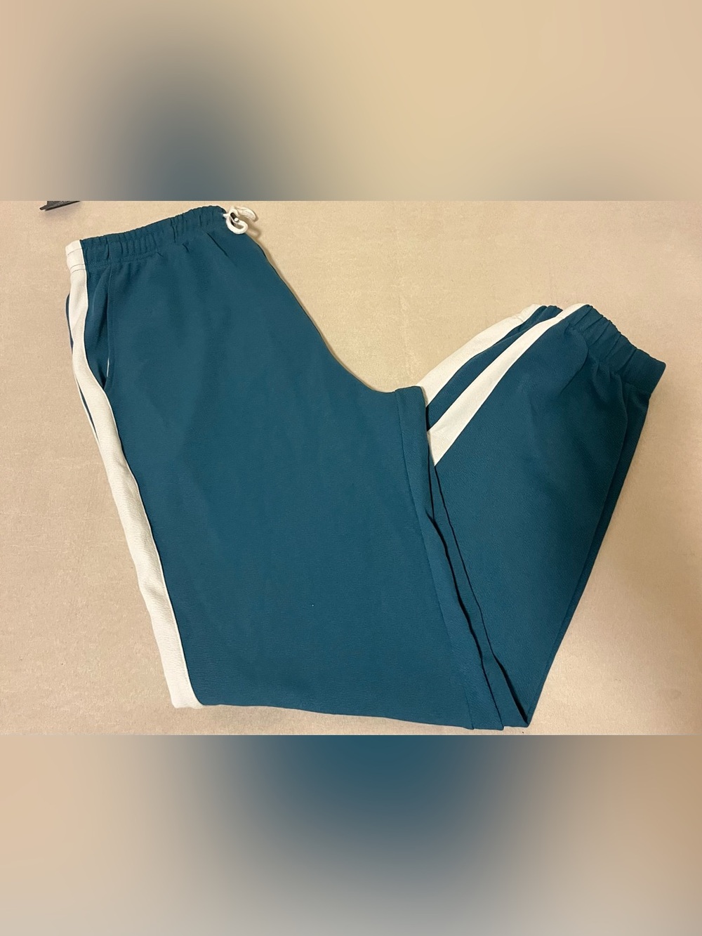 Men's Teal Jogger Sweatpants with White Side Stripe XL